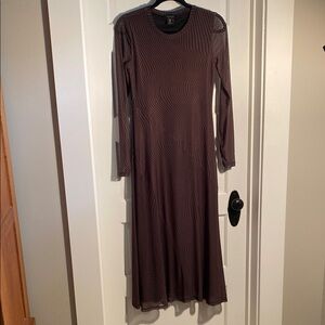 Elegant Brown Long Sleeve Dress